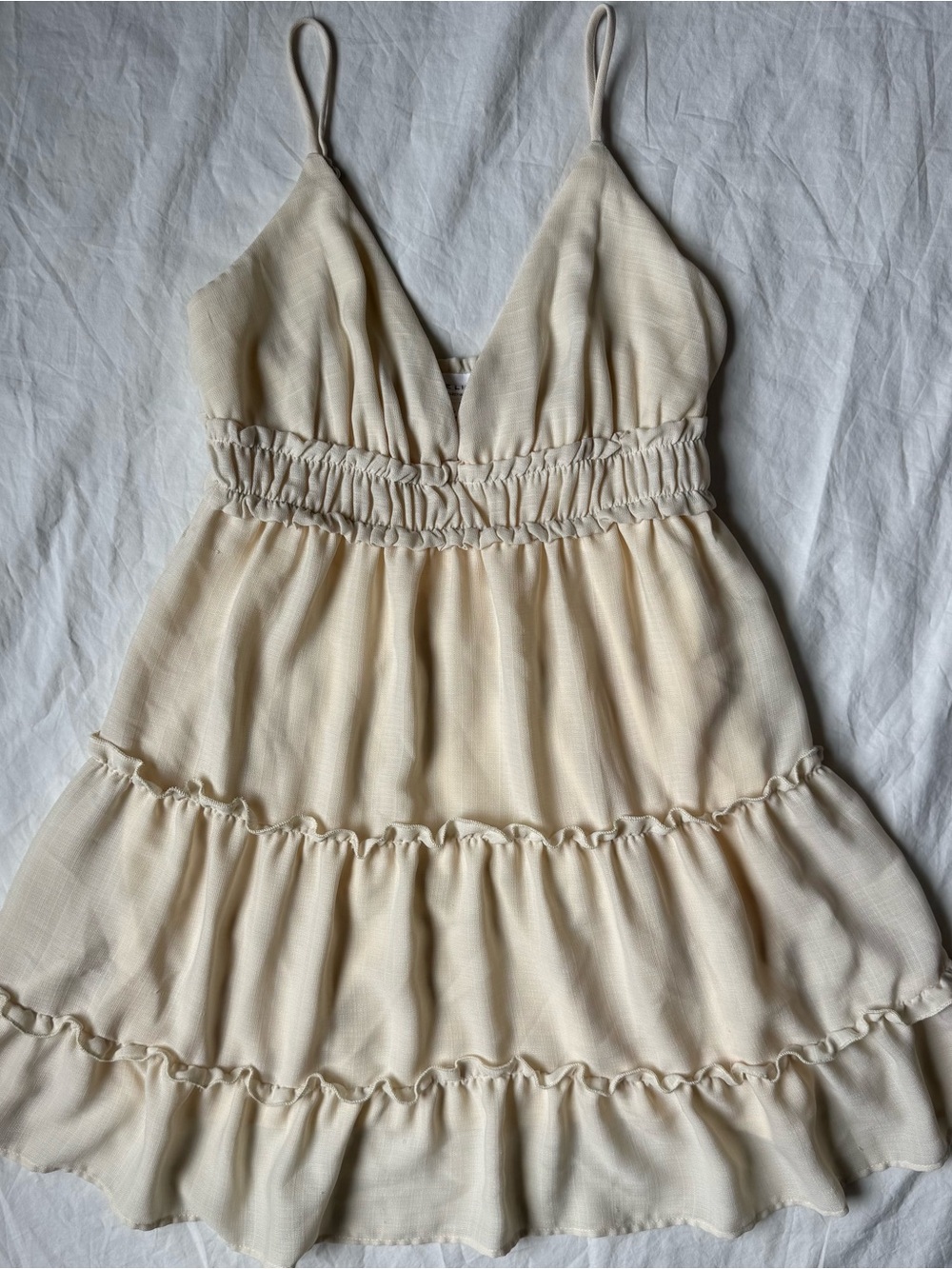 Cottagecore Coquette Boho Fairy Coastal Ruffled Mini Dress